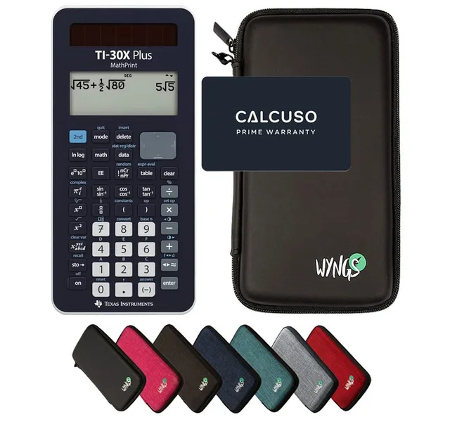 Taschenrechner TI-30X Plus MathPrint inkl. WYNGS Schutztasche