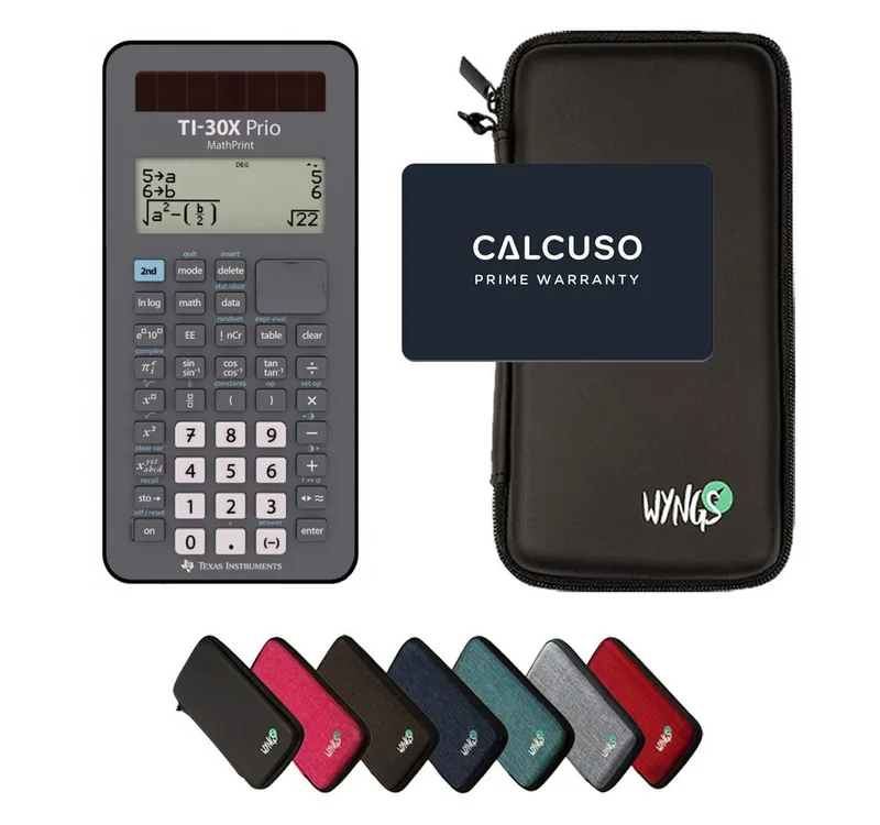 Taschenrechner TI-30X Prio MathPrint inkl. WYNGS Schutztasche by Texas Instruments in Black – product photo