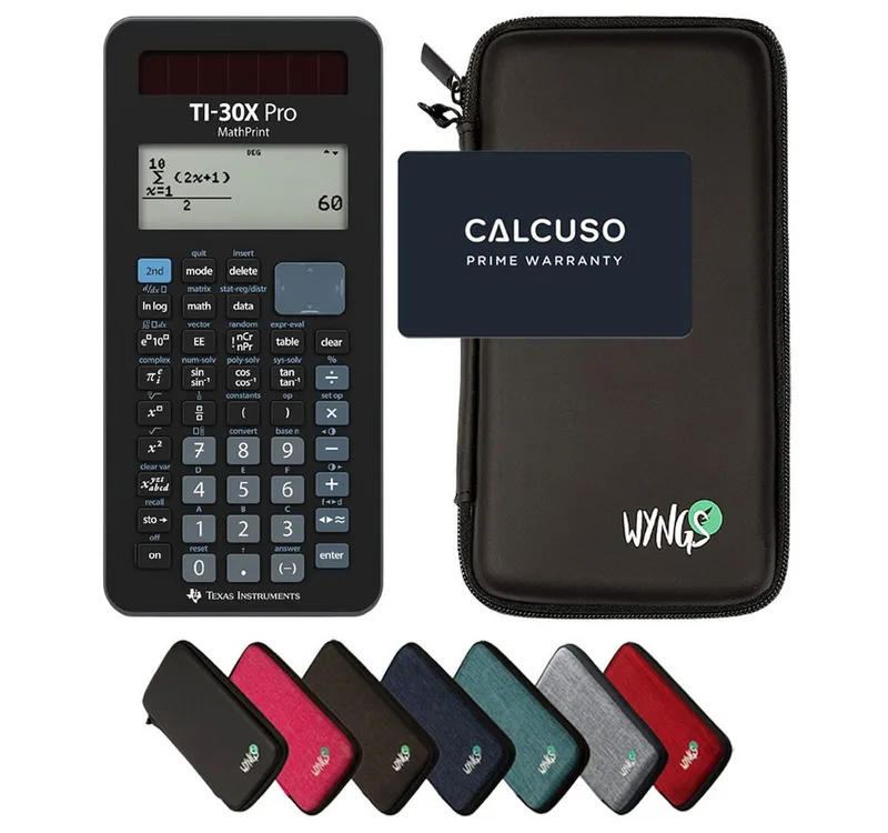 Taschenrechner TI-30X Pro MathPrint inkl. WYNGS Schutztasche van Texas Instruments in Zwart – productfoto