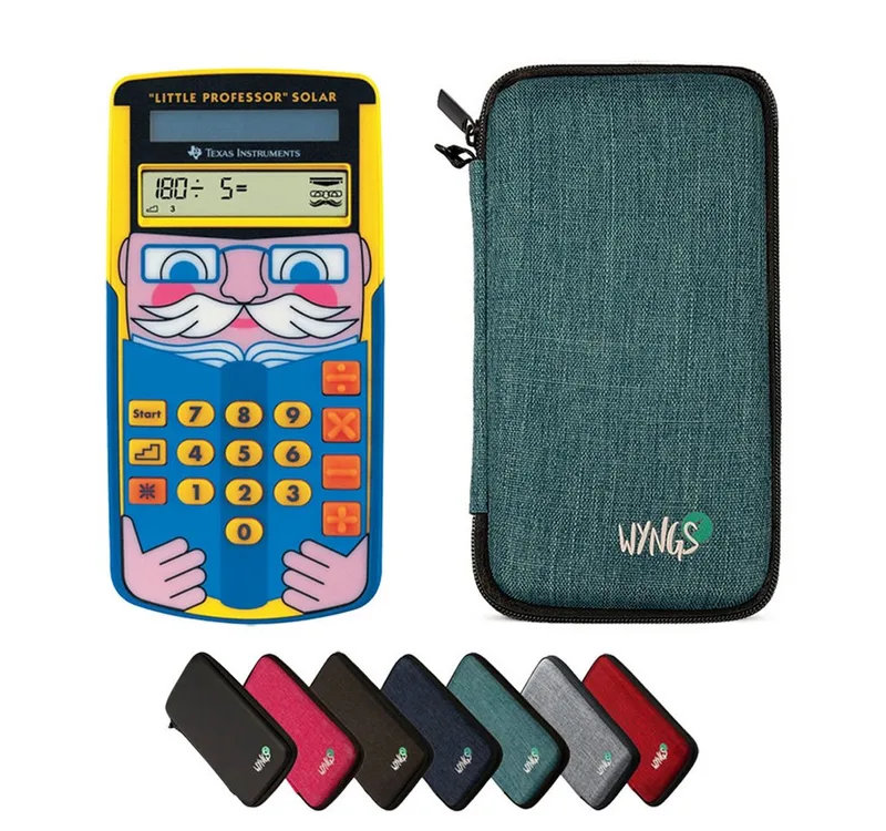 Taschenrechner TI-Little Professor inkl. WYNGS Schutztasche Türkis van Texas Instruments in Groen – productfoto
