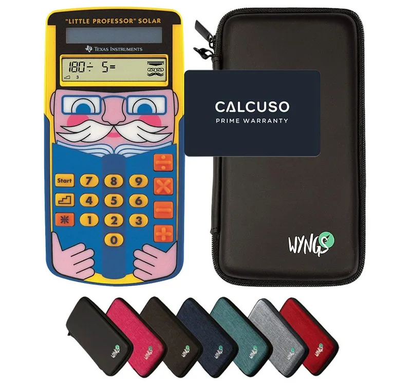 Taschenrechner TI-Little Professor inkl. WYNGS Schutztasche van Texas Instruments in Zwart – productfoto