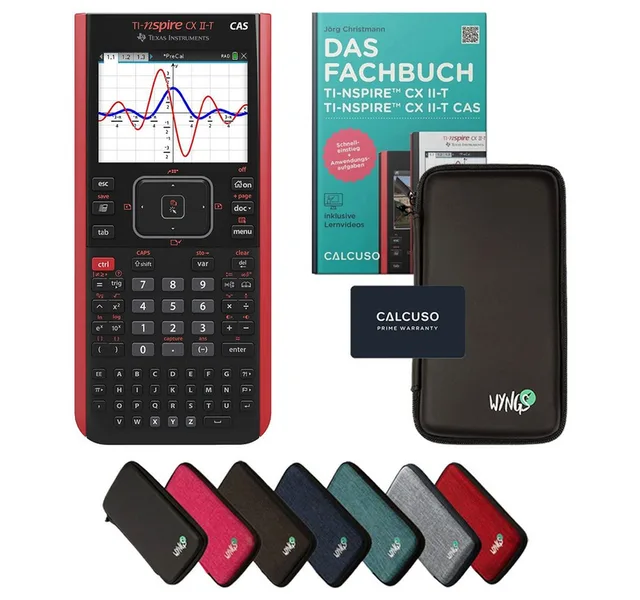 Taschenrechner TI-Nspire CX II-T CAS inkl. Schutztasche & Fachbuch (160 S)