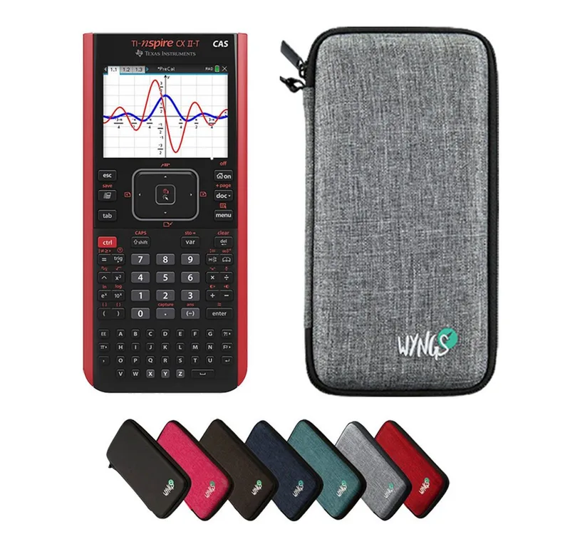 Taschenrechner TI-Nspire CX II-T CAS inkl. WYNGS Schutztasche Hellgrau de Texas Instruments en Gris, Argent – photo produit