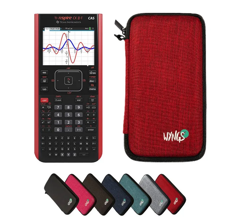 Taschenrechner TI-Nspire CX II-T CAS inkl. WYNGS Schutztasche van Texas Instruments in Rood – productfoto