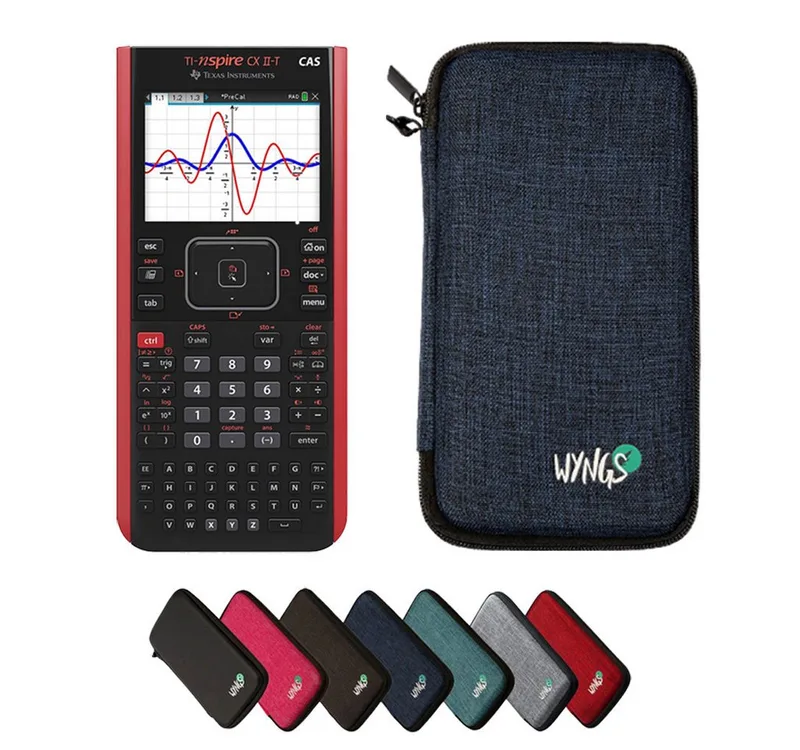 Taschenrechner TI-Nspire CX II-T CAS inkl. WYNGS Schutztasche by Texas Instruments in Blue – product photo