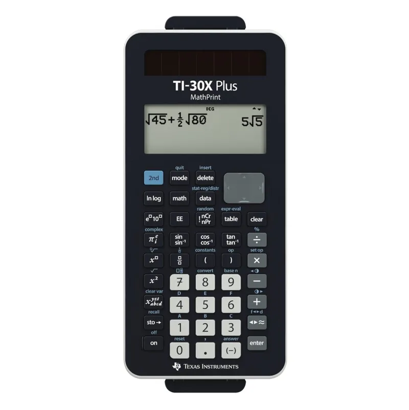 Taschenrechner Wissenschaftlicher Schulrechner TI-30X Plus MathPrint™, (30XPLMP/FC/4E13/A), Moderner Schulrechner, Deckel van Texas Instruments – productfoto