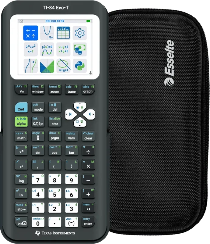 TI-84 Evo-T Grafische Rekenmachine + Rekenmachine Case Zwart bundel by Texas Instruments – product photo