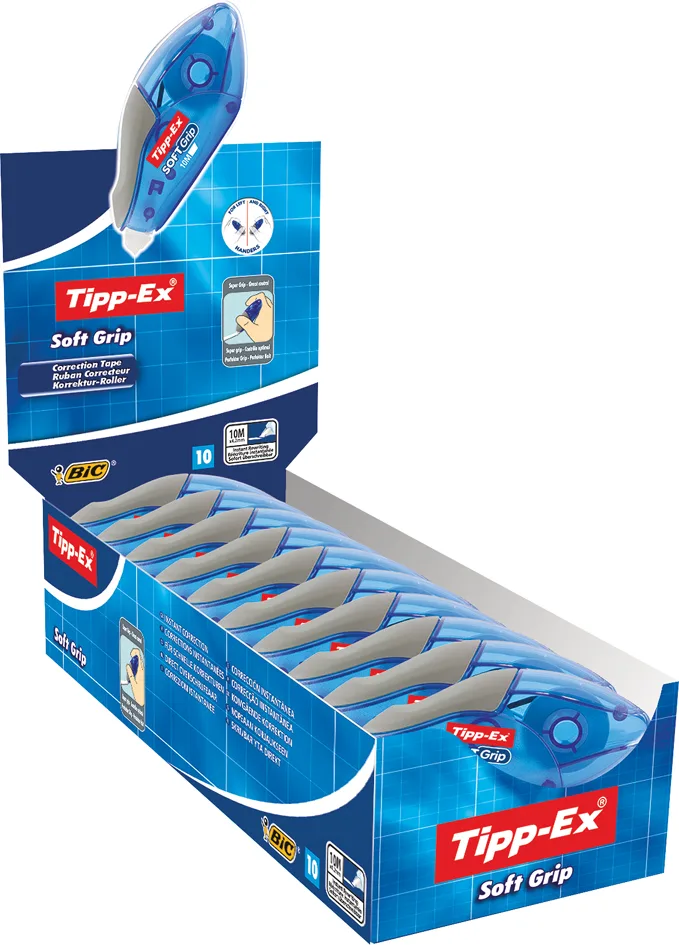 Korrekturroller Soft Grip, 4,2 mm x 10 m, Display von Tipp-Ex – Produktfoto
