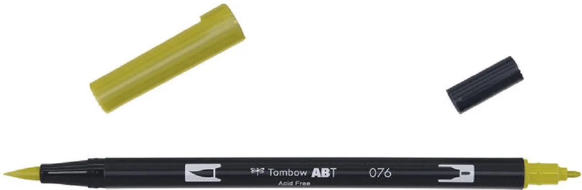 ABT Dual Brush Pen 076 - Incl. Goodie de Tombow en Green Ochre – photo produit