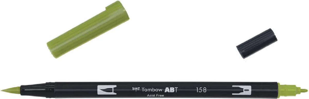 ABT Dual Brush Pen 158 de Tombow en Dark Olive – photo produit
