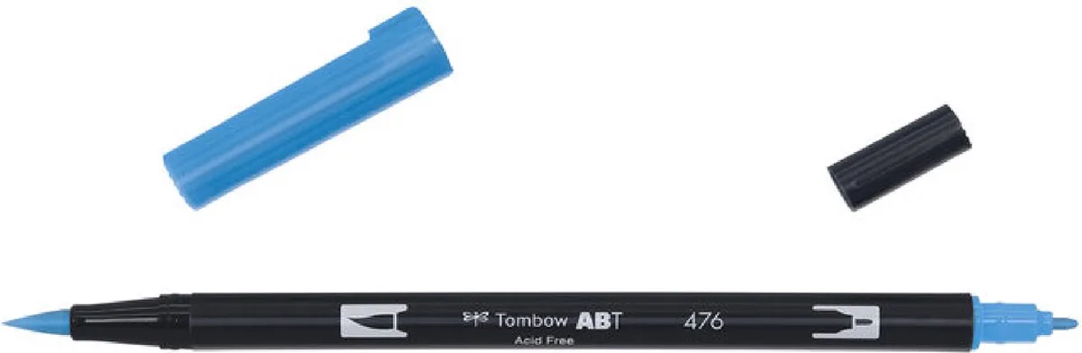 ABT Dual Brush Pen 476 fra Tombow i Cyan – produktbillede