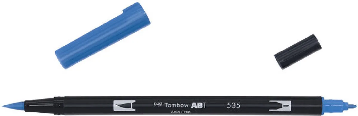 ABT Dual Brush Pen 535 fra Tombow i Cobalt Blue – produktbillede