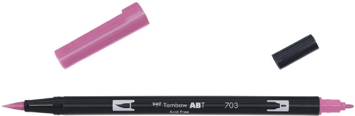 ABT Dual Brush Pen 703 fra Tombow i Pink Rose – produktbillede