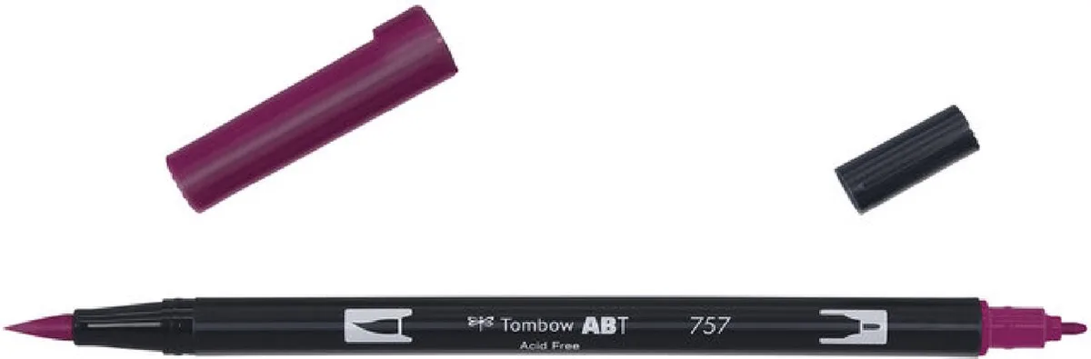 ABT Dual Brush Pen 757 - Incl. Goodie fra Tombow i Port Red – produktbillede