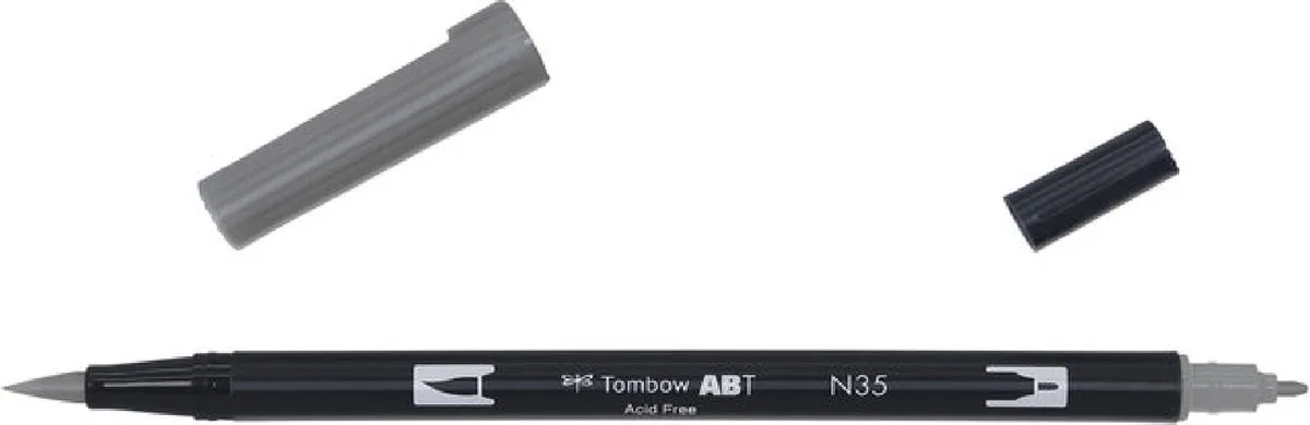 ABT Dual Brush Pen N35 cool grey12 - Incl. Goodie van Tombow in Cool Grey 12 – productfoto