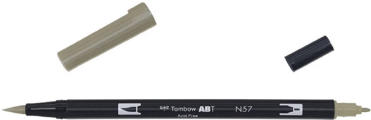 ABT Dual Brush Pen N57 warm grey5 - Incl. Goodie van Tombow in Warm Grey 5 – productfoto