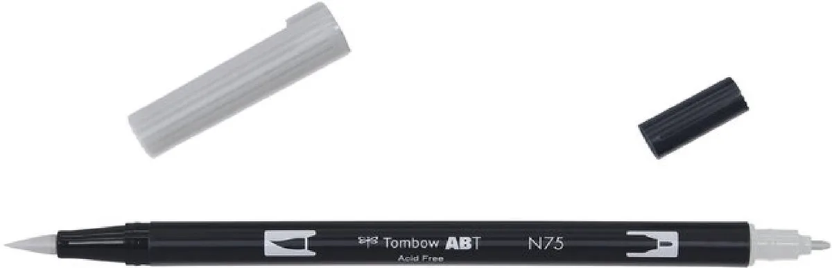 ABT Dual Brush Pen N75 cool grey3 - Incl. Goodie de Tombow en Cool Grey 3 – photo produit