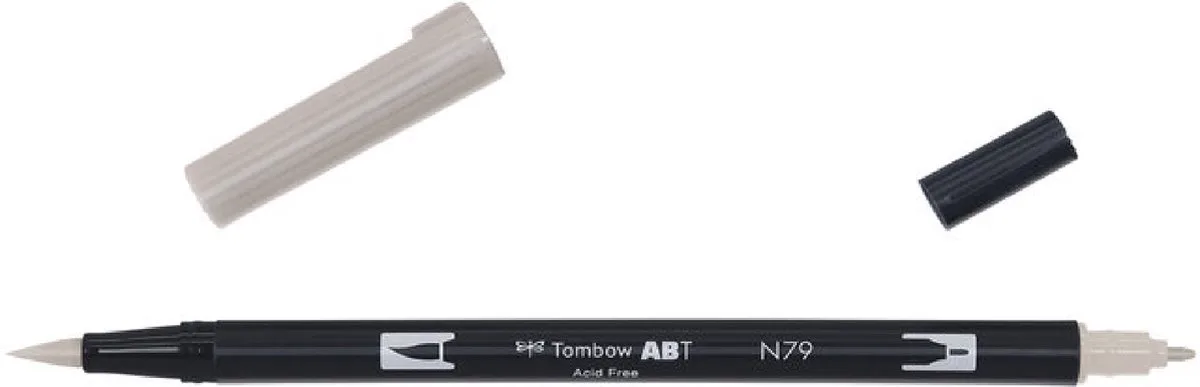 ABT Dual Brush Pen N79 warm grey2 - Incl. Goodie van Tombow in Warm Grey 2 – productfoto