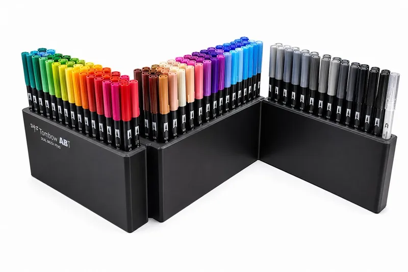ABT Dual brushpennen - tekenpennen - Organiser - 107 markers + blender van Tombow in Meerkleurig – productfoto