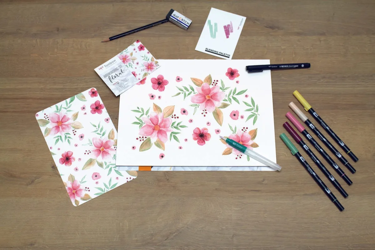 Brush-Pen-Set Mehrfarbig 0.3 + 3.0 + 10.0 mm från Tombow – produktbild