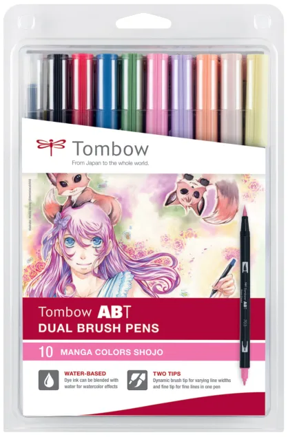 Doppelfasermaler , ABT DUAL BRUSH PEN, , 10er Set Manga von Tombow – Produktfoto