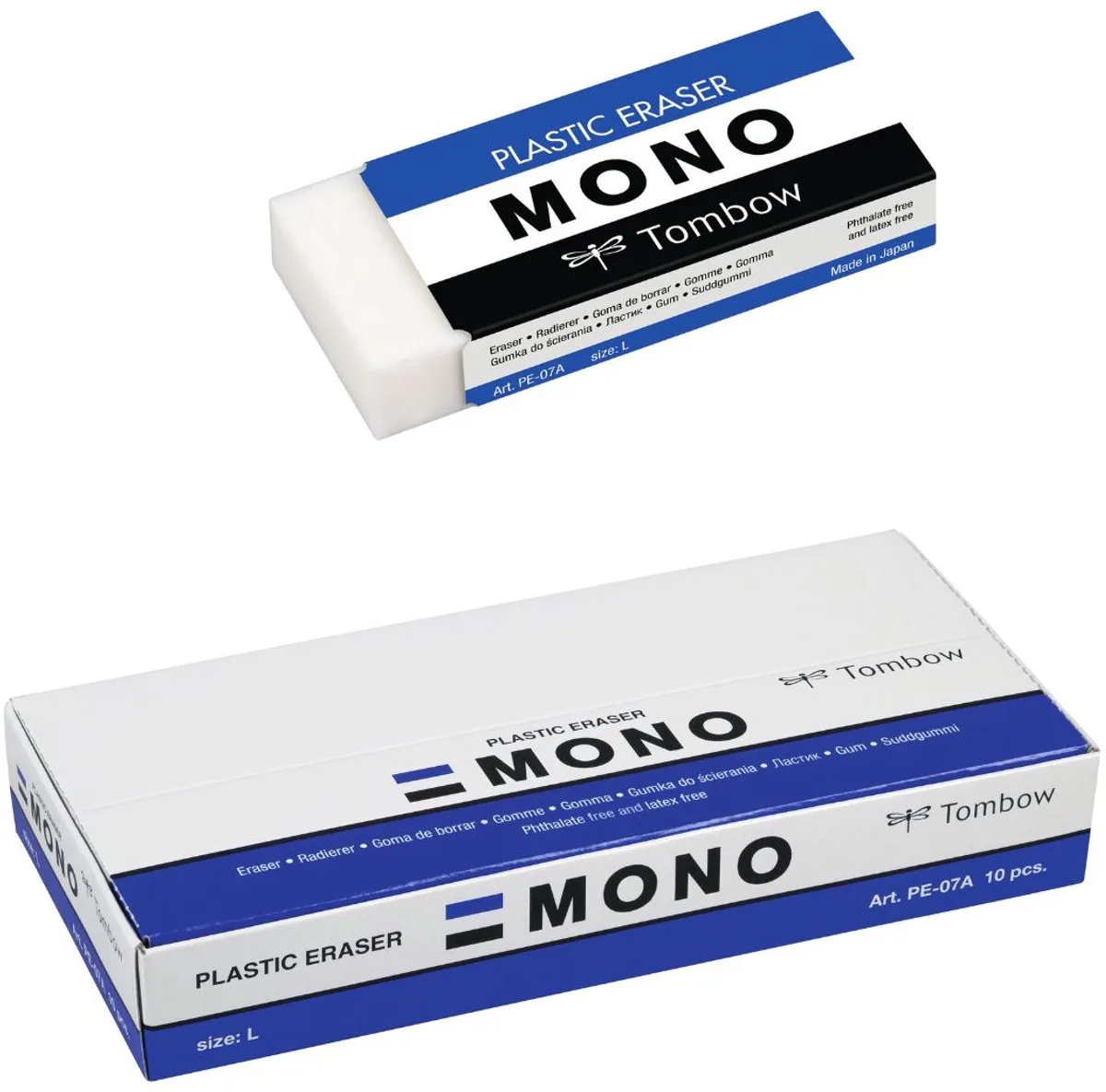 Eraser - MONO L - Gum - 38 g - 10 Stuks de Tombow en Blanc – photo produit