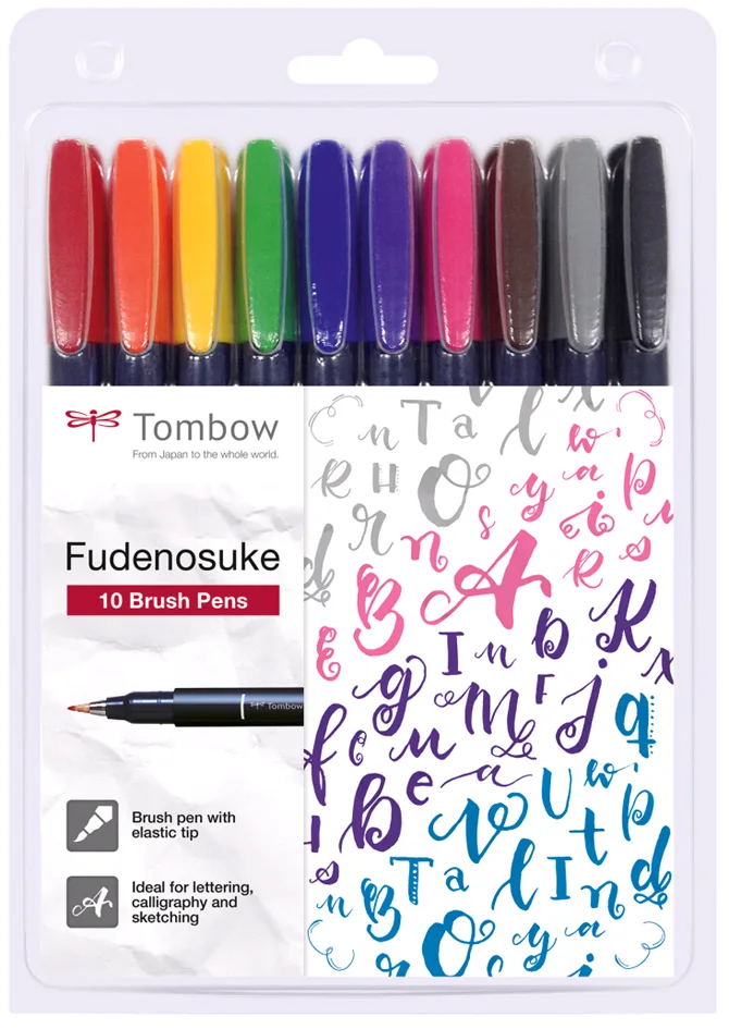Kalligraphie-Stift Fudenosuke, Härtegrad 1, 10er-Set by Tombow – product photo