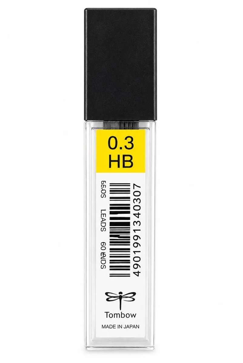 Leads vulpotlood vulling - 0.3mm - Navulling - HB - Koker 12 Stuks de Tombow en Noir – photo produit