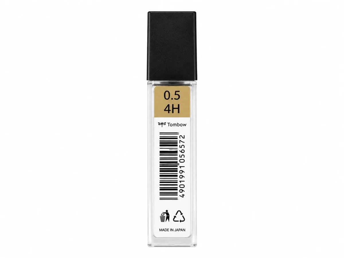 Leads vulpotlood vulling - 0.5mm - Navulling - 4H - koker 12 stuks van Tombow in Zwart 4H – productfoto