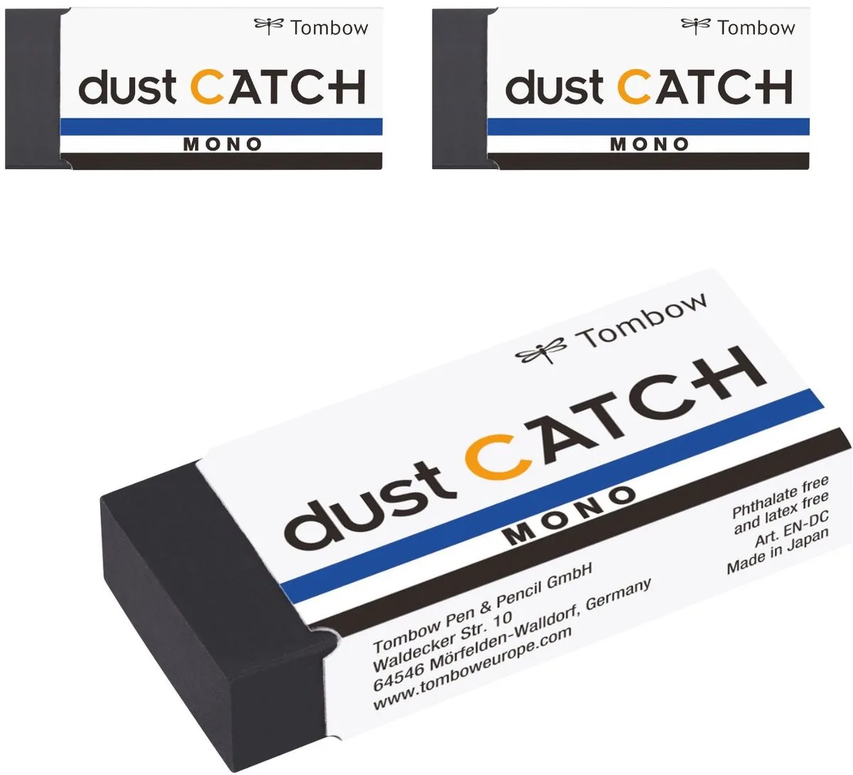 Mono - Gum - Dust Catch - Schoon Wissen zonder Restjes - 3 stuks by Tombow in Black – product photo