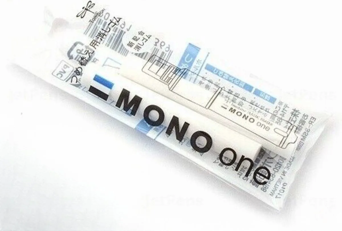 MONO ONE ERASER REFILL - 2 Spare Erasers for MONO One Eraser Pen ER-SSM van Tombow in Wit – productfoto