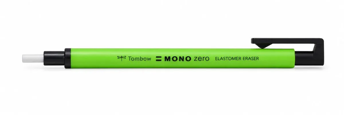 Mono Zero - Gumvulpotlood - Ronde gum - 2,3 mm - Precisie Wissen de Tombow en Neon Groen – photo produit