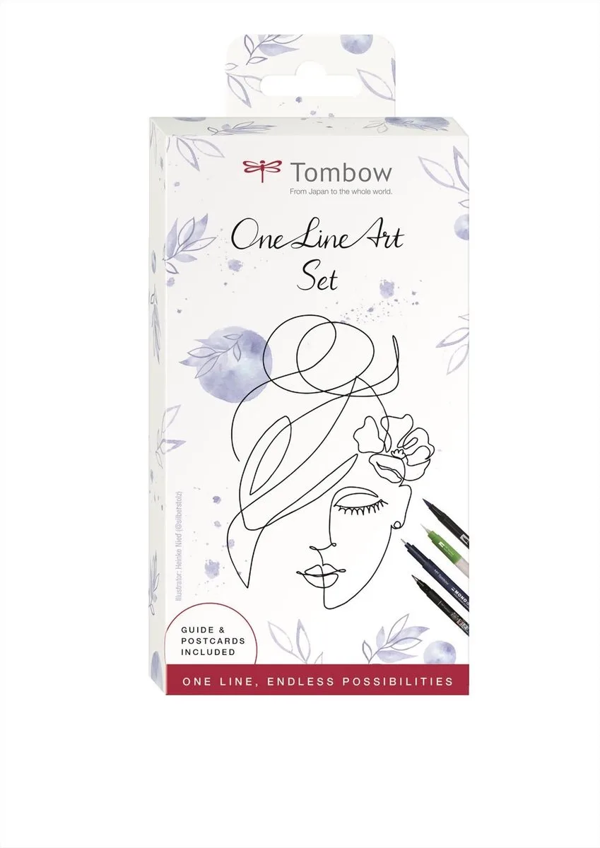 One Line - Art Set – Brushpen Set - Brushpennen de Tombow en Noir – photo produit