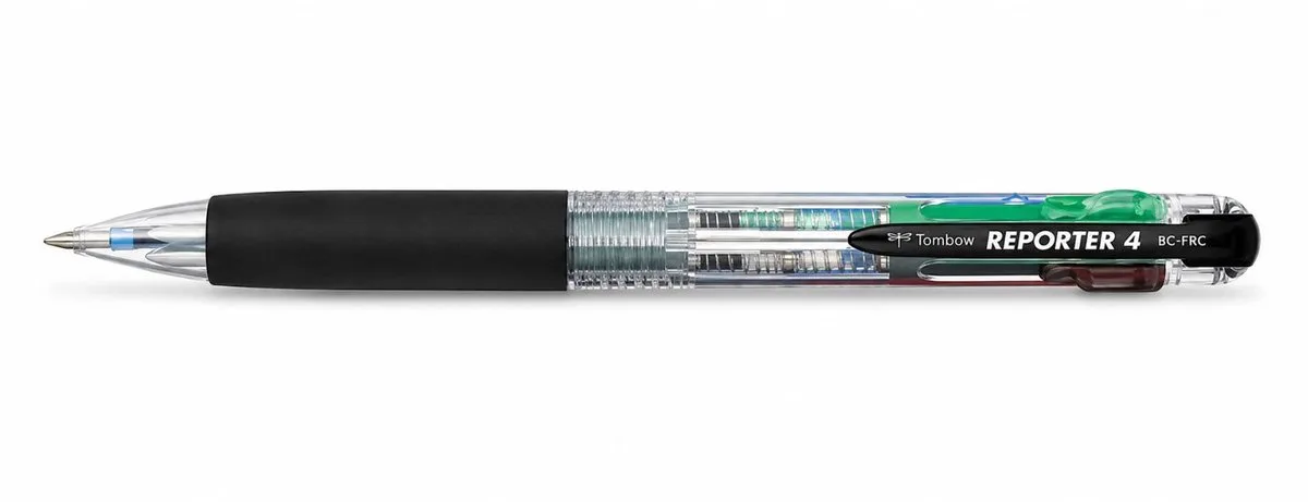 Reporter 4 - push type balpen - 4 kleuren inkt van Tombow in Transparant – productfoto