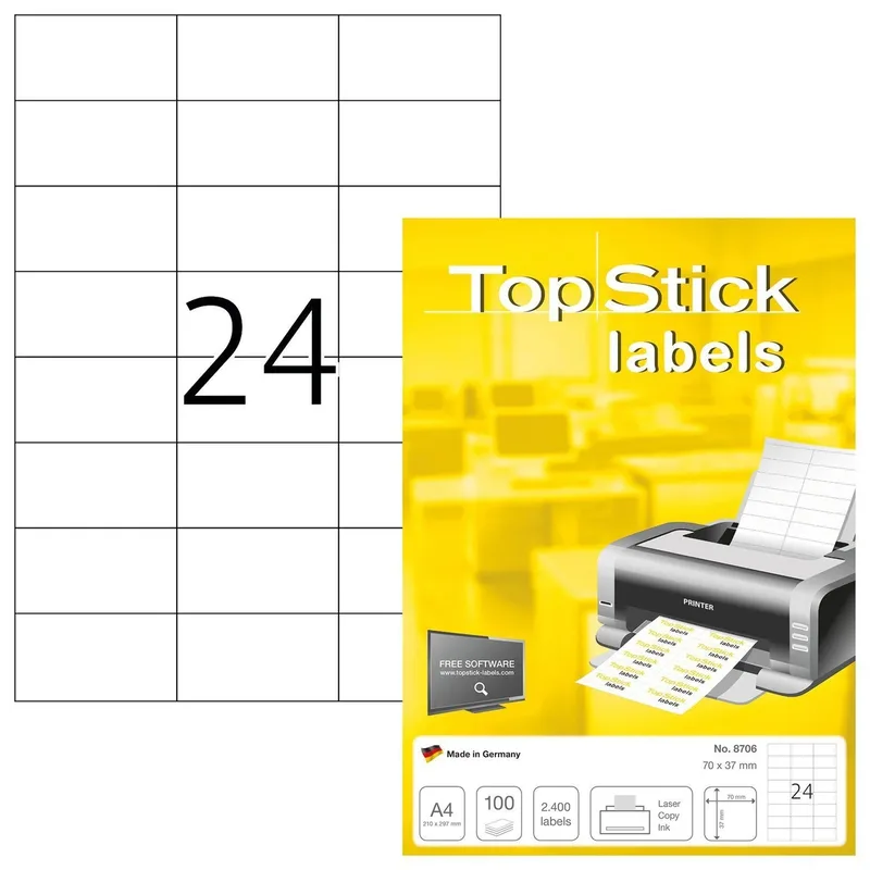 Etiket topstick 70x37mm wit 2400st | 10 stuks de TopStick – photo produit