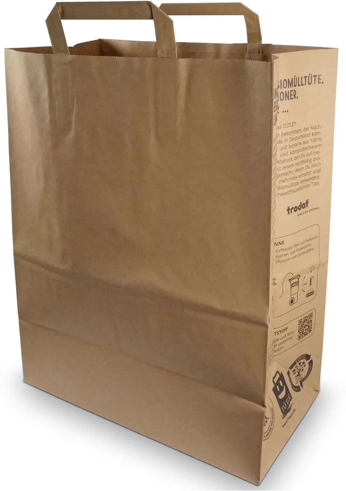 Papier-Tragetaschen TÜTLE XL, 32,0 x 41,0 cm, braun de Trodat – photo produit