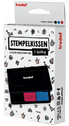 Stempelkissen 9051, 3-farbig, schwarz/rot/blau von Trodat – Produktfoto