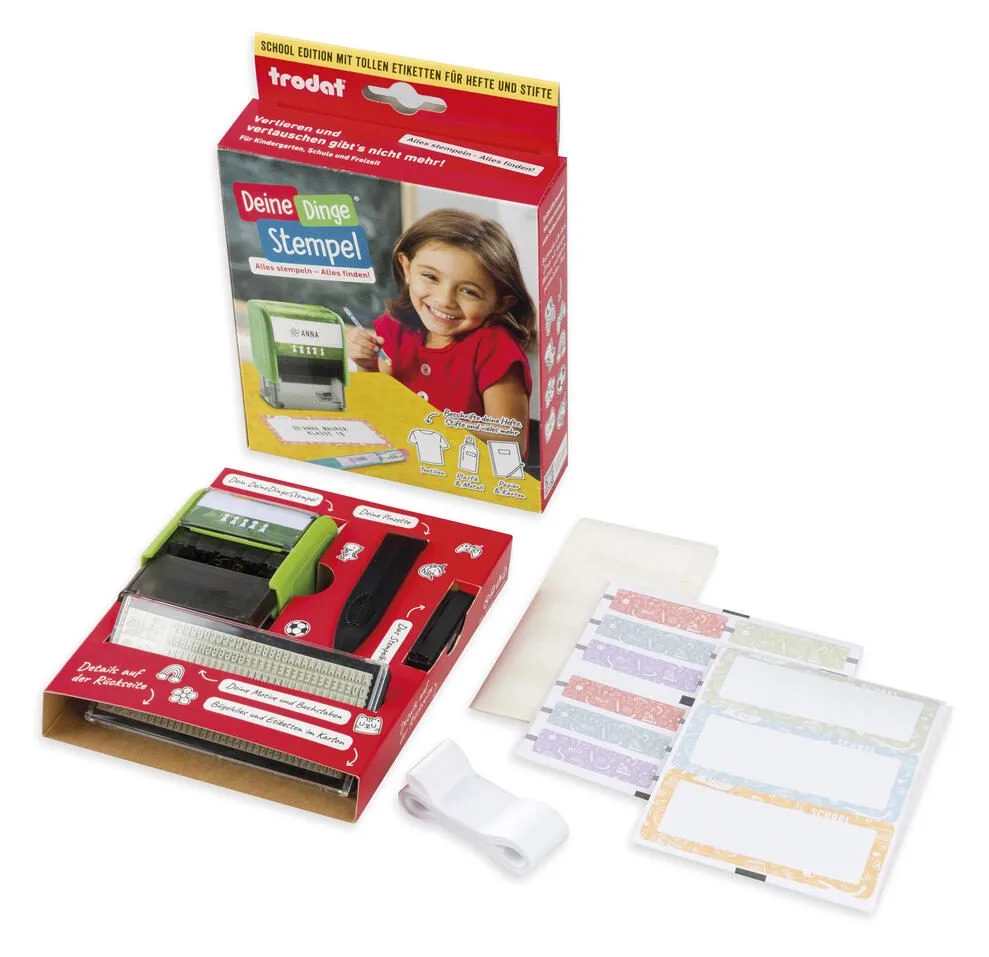 Textilstempel Deine Dinge Stempel van Trodat – productfoto