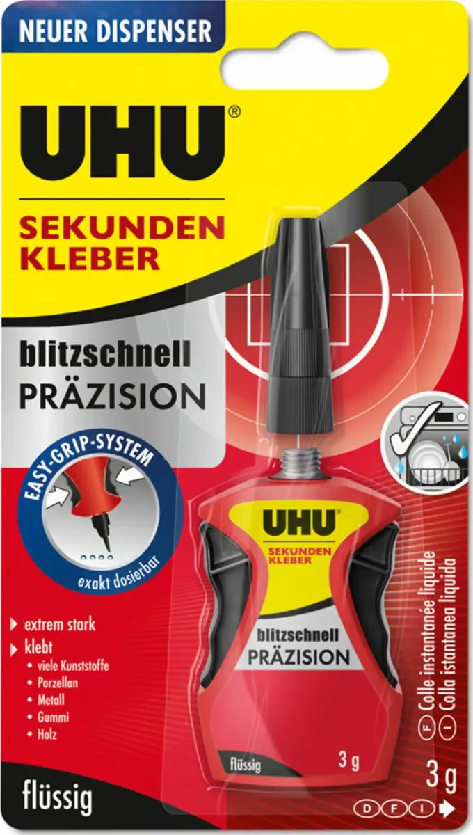 blitzschnell PRÄZISION Colle à prise instantanée 34340 3 g von UHU – Produktfoto