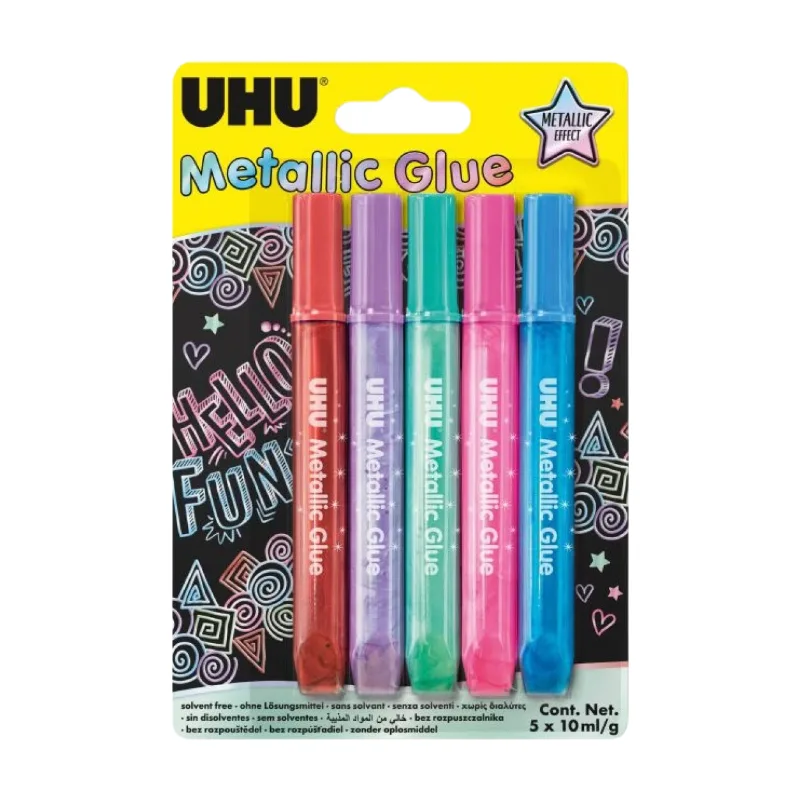 Colle à paillettes métallique 5 x 10 ml de UHU – photo produit