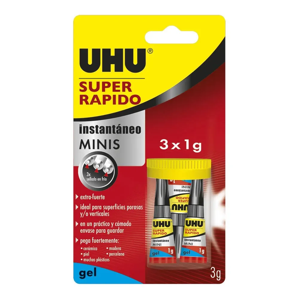 Colle Instantanée Super Fast Minis Gel 3g de UHU – photo produit