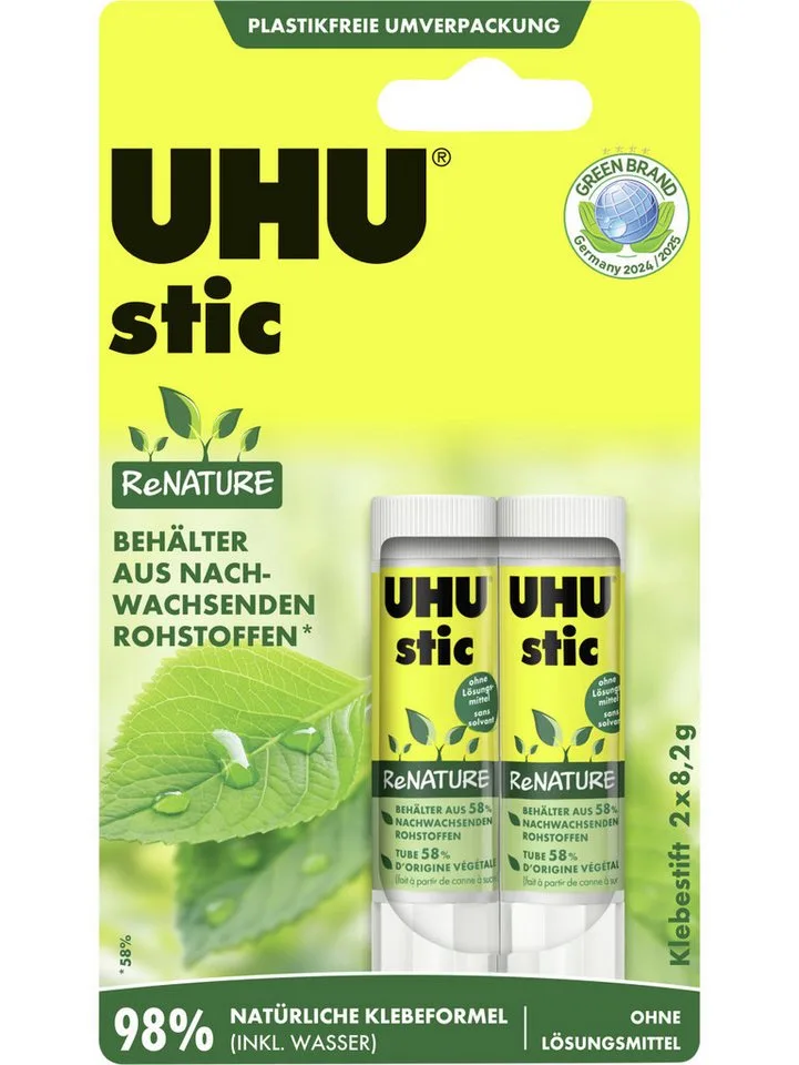 Klebestift UHU stic ReNATURE 2 x 8,2 g de UHU – photo produit