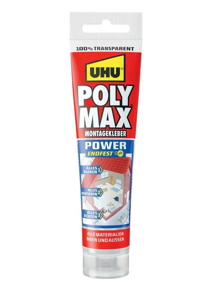Klebstoff UHU Poly Max Power Montagekleber 115g, transparent de UHU – photo produit