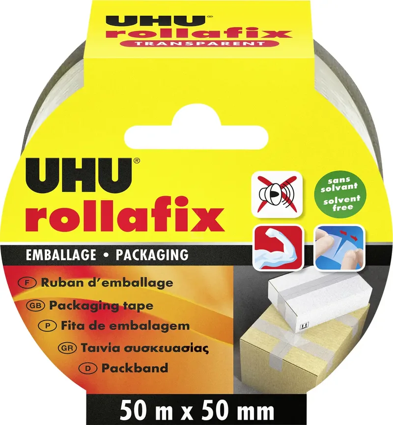 rollafix 36985 Verpakkingstape (l x b) 50 m x 50 mm 1 stuk(s) de UHU en Transparent – photo produit