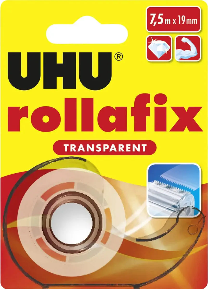 rollafix TRANSPARENT 36955 Klebeband Transparent (L x B) 7.5 m x 19 mm 1 St. van UHU – productfoto