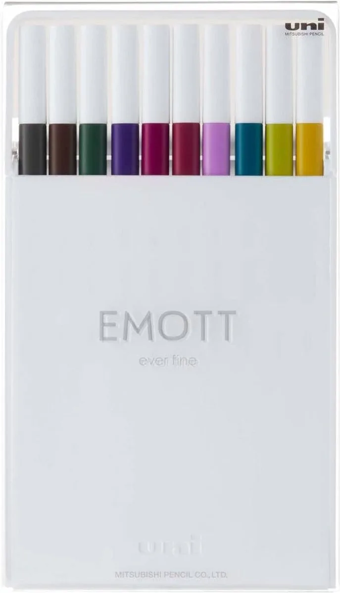 EMOTT markeerstift 10 stuk(s) Blauw, Bruin, Groen, Grijs, Paars, Rood, Violet, Geel de uni-ball en Diverse kleuren – photo produit