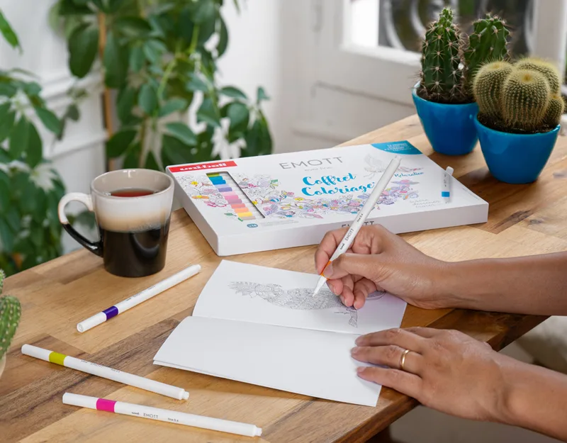 Fineliner EMOTT, 16er Karton-Etui von uni-ball – Produktfoto