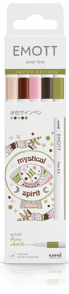 Fineliner EMOTT, 5er Set , Mystical Spirit von uni-ball – Produktfoto