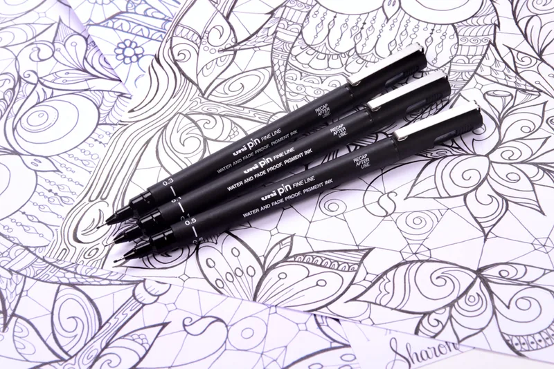 Fineliner PIN ASP010, 8er Set von uni-ball – Produktfoto