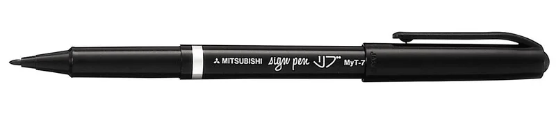 fineliner Sign Pen, 1mm, zwart van uni-ball – productfoto